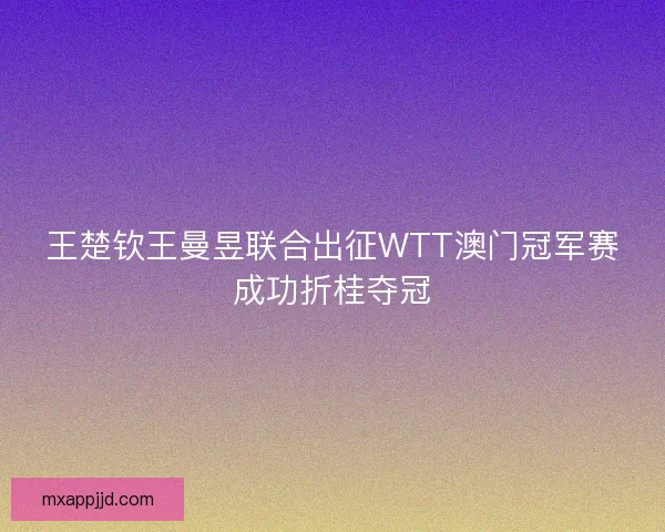 王楚钦王曼昱联合出征WTT澳门冠军赛成功折桂夺冠